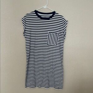 Sonoma Black and White Striped Mini Dress